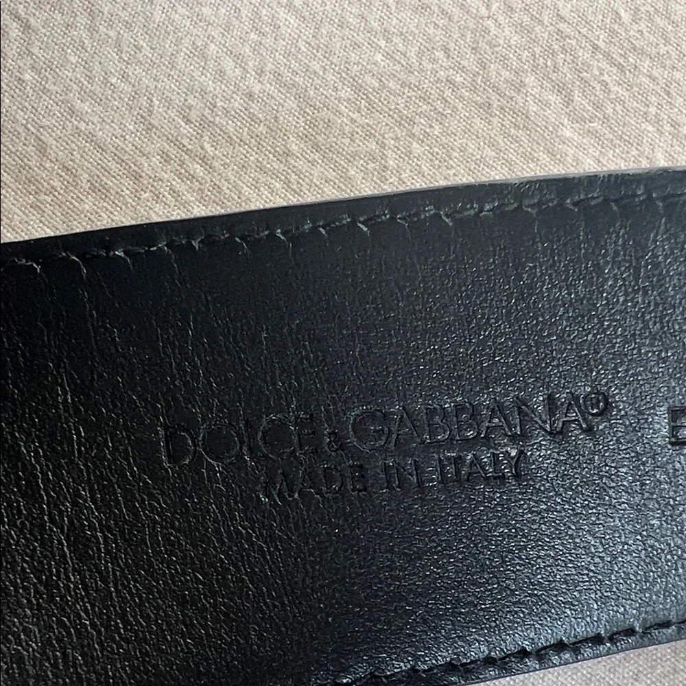 Dolce & Gabbana Black Belt with Gold Embellished Buckle - Picture 3 of 5